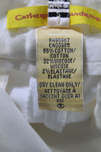Catherine Malandrino White Cotton Blend High Rise Flared Dress Pants Size 2