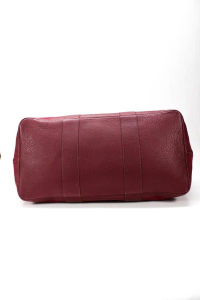 Hermes Womens Toile Canvas Garden Party 39 Weekender Tote Shoulder Handbag Red