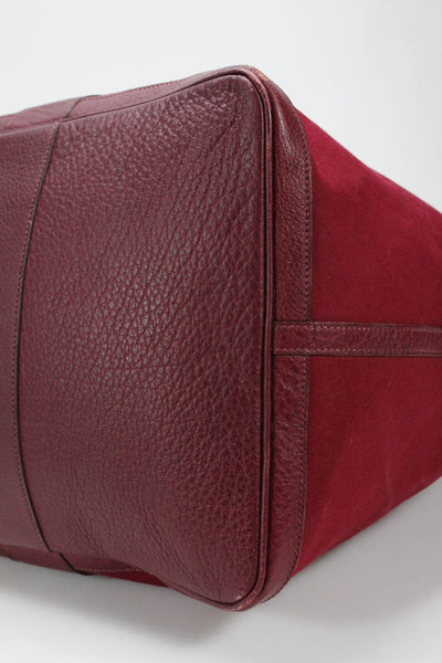 Hermes Womens Toile Canvas Garden Party 39 Weekender Tote Shoulder Handbag Red