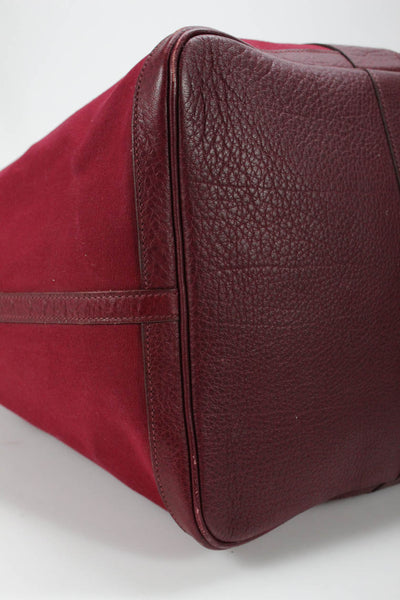 Hermes Womens Toile Canvas Garden Party 39 Weekender Tote Shoulder Handbag Red