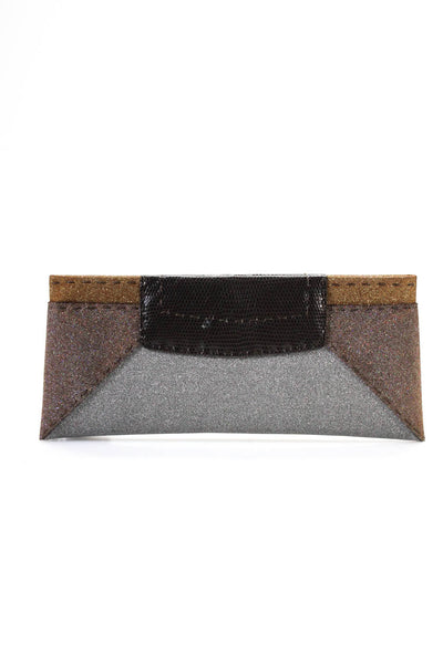VBH Womens Medium Snakeskin Metallic Clutch Handbag Multi Color
