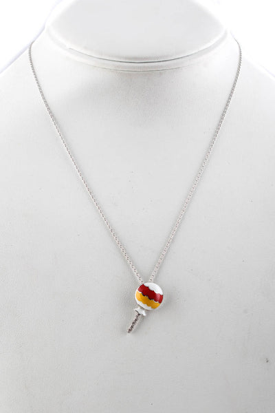 The Twist	Small Lollipop 18KT Gold Diamond Pendant Necklace Red Yellow White