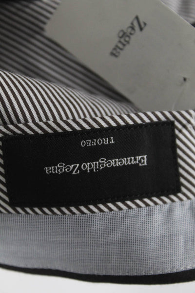 Ermenegildo Zegna Mens Wool Straight Leg Dress Brown Pants Size 6-52R