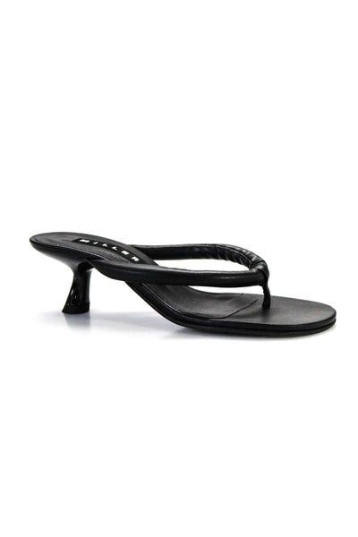 Simon Miller Womens Medium Heel T Strap Sandals Black Vegan Size 36