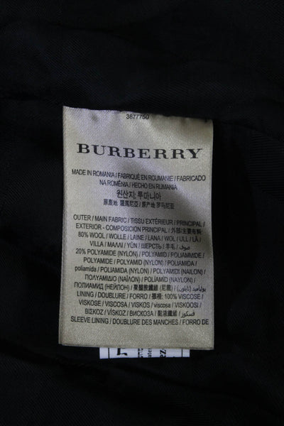 Burberry London  Mens Wool Front Pocket Navy Pea Coat Size 54