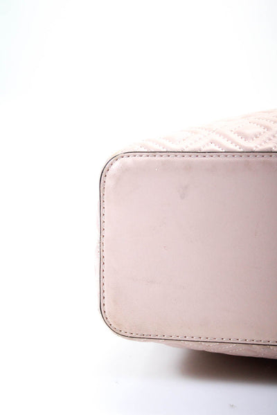 Tory Burch Womens Leather Chain Strap Tote Shoulder Bag Pink Large Handbag