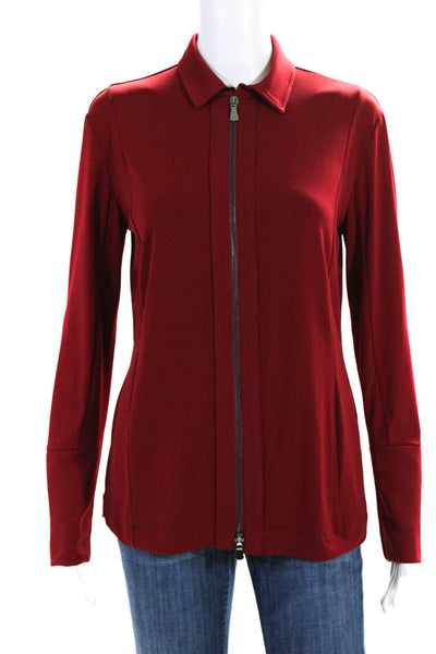 Anatomie Womans Kelly Knit Top w/ Zipper Front Red Size S