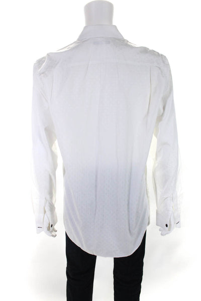 Louis Vuitton Mens Collared Button Down Logo Long Sleeve Shirt White Size 41