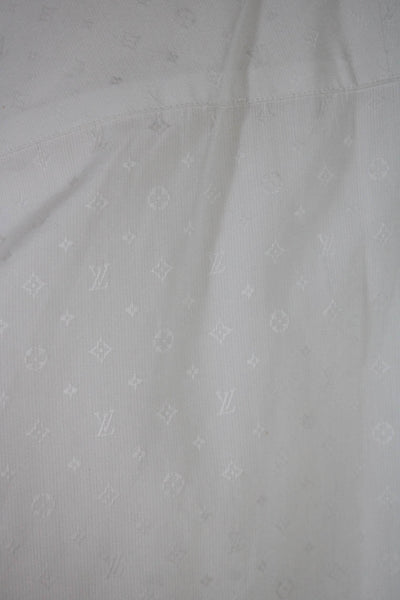 Louis Vuitton Mens Collared Button Down Logo Long Sleeve Shirt White Size 41