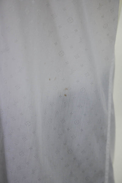 Louis Vuitton Mens Collared Button Down Logo Long Sleeve Shirt White Size 41