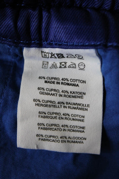 Dries Van Noten Mens Casual Stretch Waist Silk Pants Blue Size 48