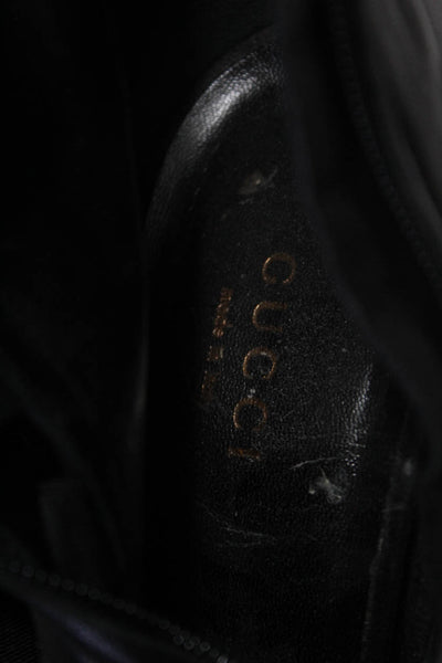 Gucci Womens Side Zip High Heel Strappy Booties Black Leather Size 40