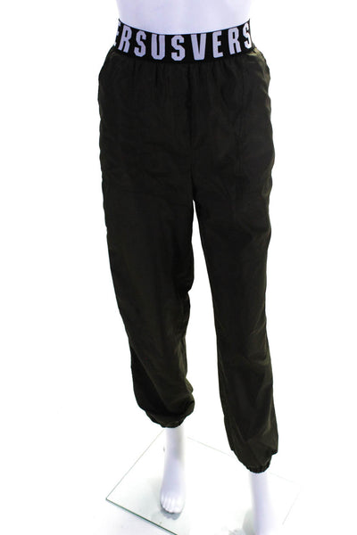 VERSUS by Versace Womens Canvas Smocked Solid Casual Pants Green Size Small