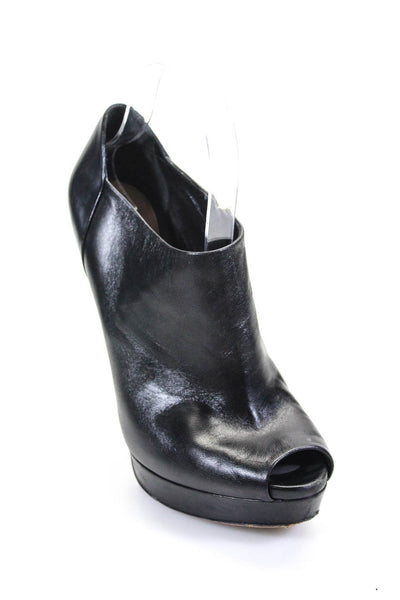 Gucci Womens Peep Toe Platform Stiletto Ankle Booties Black Size 38 8