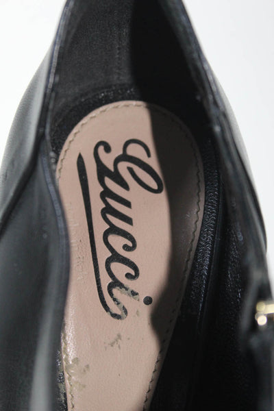 Gucci Womens Peep Toe Platform Stiletto Ankle Booties Black Size 38 8