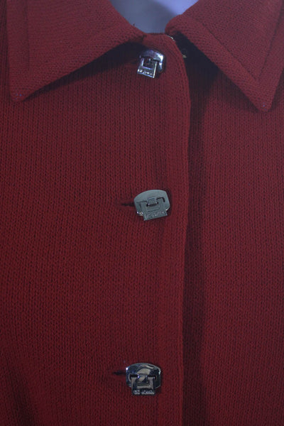 St. John Collection By Marie Gray Womens Santana Knit Skirt Suit Red Size 4 6