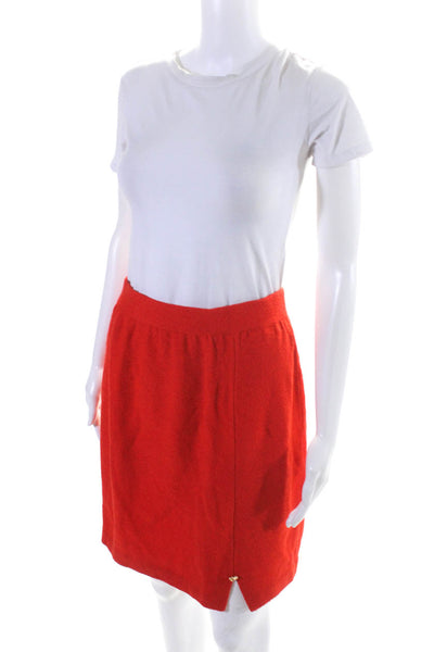 St. John Collection By Marie Gray Womens Santana Knit Skirt Suit Red Size 4 6
