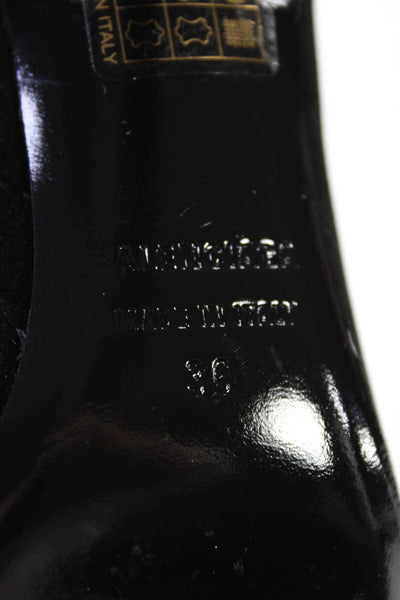 Balenciaga Womens BB Velvet Ankle Boot Black Gold Size 36 6