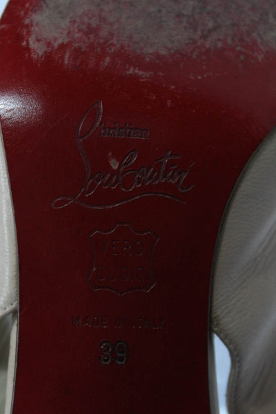 Christian Louboutin Womens Pointed Toe Leather Slingback Pumps Pink Size 39