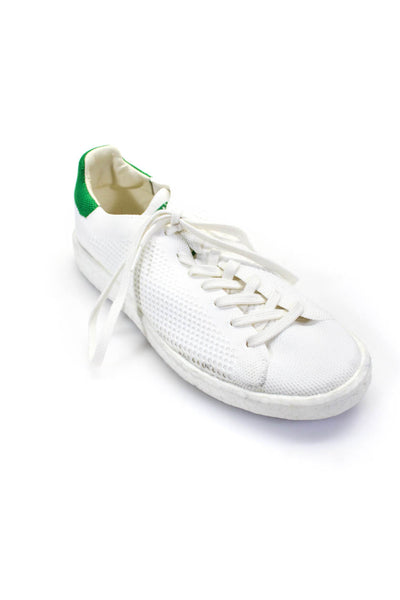 Adidas Stan Smith Womens Knit Lace Up Low Top Sneakers White Green Size 7