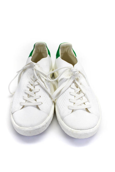 Adidas Stan Smith Womens Knit Lace Up Low Top Sneakers White Green Size 7