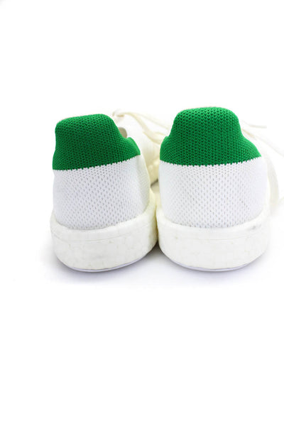 Adidas Stan Smith Womens Knit Lace Up Low Top Sneakers White Green Size 7
