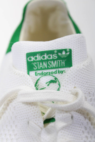 Adidas Stan Smith Womens Knit Lace Up Low Top Sneakers White Green Size 7