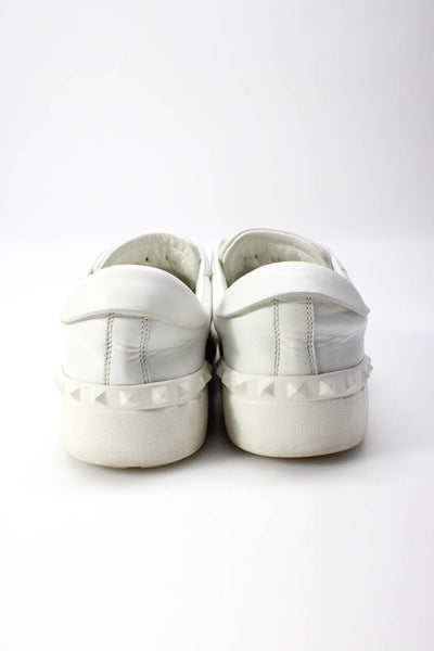Valentino Womens Rockstud Accents Leather Sneakers Pink White Size 38.5 8.5
