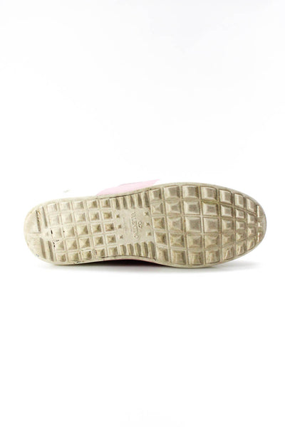 Valentino Womens Rockstud Accents Leather Sneakers Pink White Size 38.5 8.5