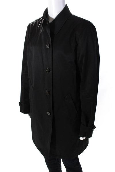 Lauren Ralph Lauren Mens Button Down Trench Coat Black Cotton Size 42 Long