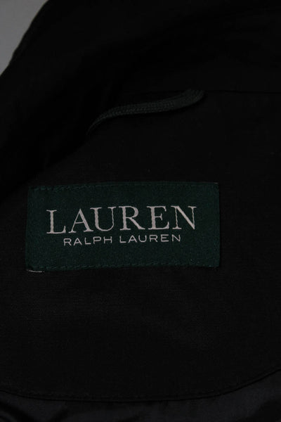 Lauren Ralph Lauren Mens Button Down Trench Coat Black Cotton Size 42 Long