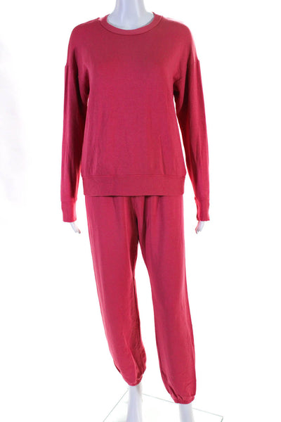 Stateside Women's Long Sleeve Cuffed Sweatpants Set Pink Size Medium Lot 2