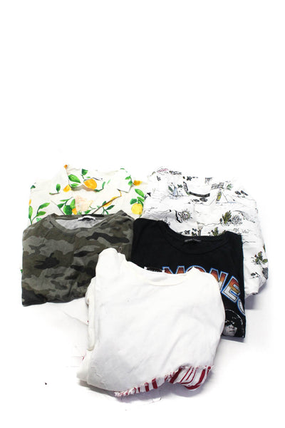 Zara Womens Camo Striped Abstract Shirts Dress Green Black White Size M/L Lot 5