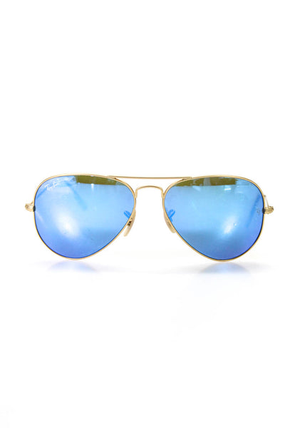 Ray Ban Womens Metal Blue Lens Aviator Sunglasses