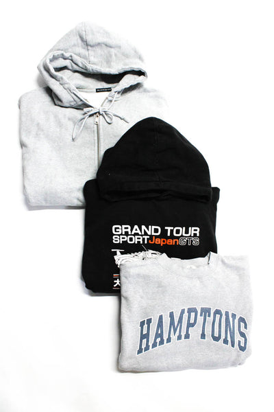 John Galt Brandy Melville Womens Graphic Cotton Hoodies Black Gray Size OS Lot 3