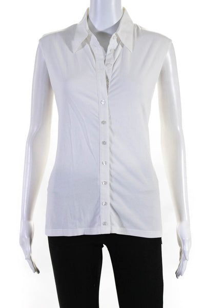 Anne Fontaine Womens Button Down Tank Top White Cotton Size EUR 44