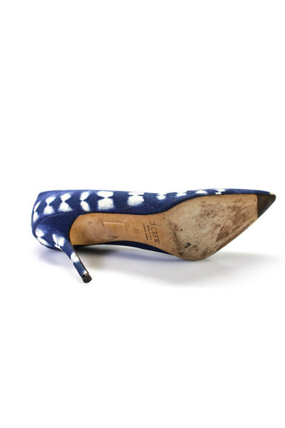 J Crew Womens Pointed Toe Pumps Blue White Size 7.5