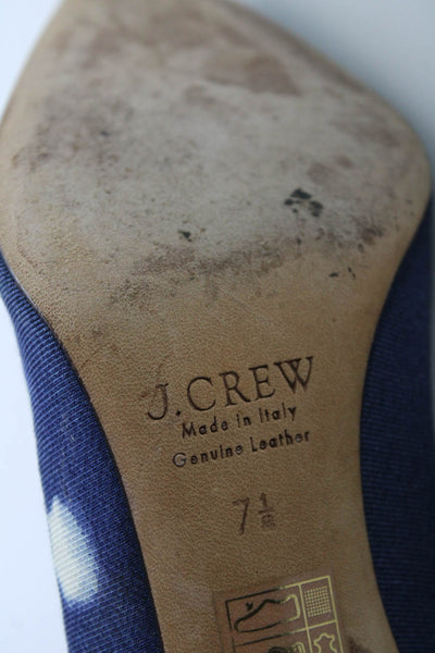 J Crew Womens Pointed Toe Pumps Blue White Size 7.5