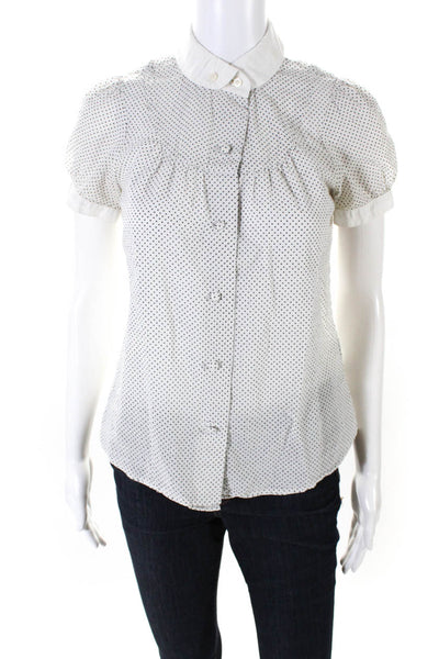 Marc By Marc Jacobs Women's Short Sleeve Button Down Blouse Shirt White Size 4