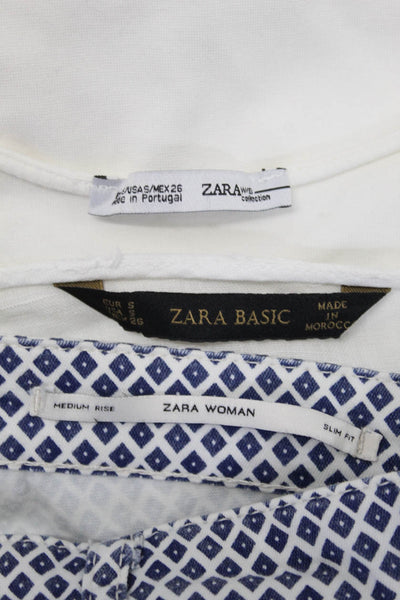 Zara Womens Tank Tops Blouses Jeans Romper White Size 4 S M Lot 6