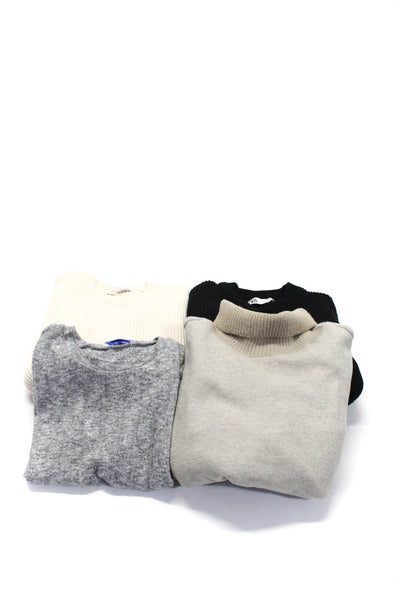 Zara Womens Long Sleeve Cable Knit Crewneck Pullover Sweater Black Size S Lot 4