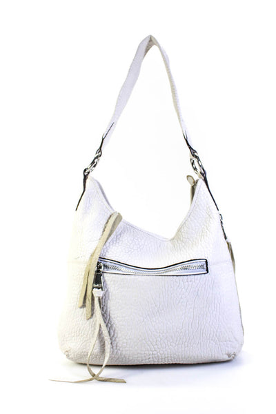 Aimee Kestenberg Womens Zipper Detailed Shoulder Bag White