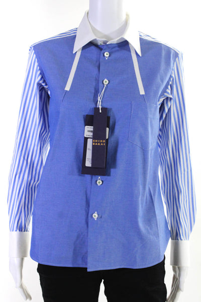 Shiro Sakai Womens Long Sleeve Button Down Collared Shirt Blue Size Large