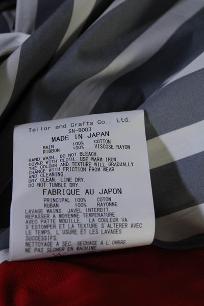 Shiro Sakai Womens Long Sleeve Abstract Button Down Collared Shirt Gray Size L