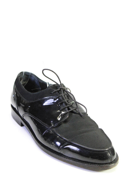 Cole Haan Mens Lace Up Grosgrain Trim Oxfords Black Patent Leather Size 10 D