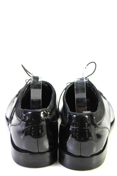 Cole Haan Mens Lace Up Grosgrain Trim Oxfords Black Patent Leather Size 10 D