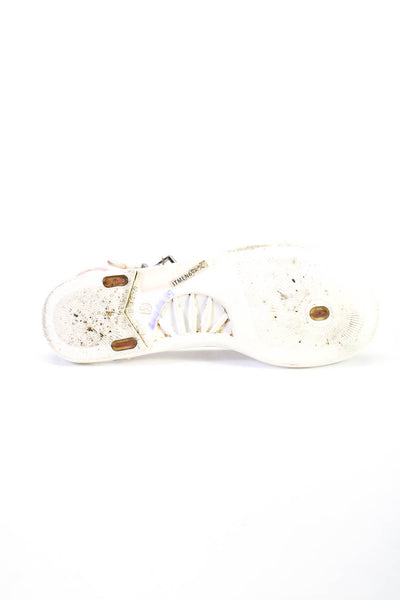 Burberry Womens T Strap Clear Gingham Sandals White Pink Size 37
