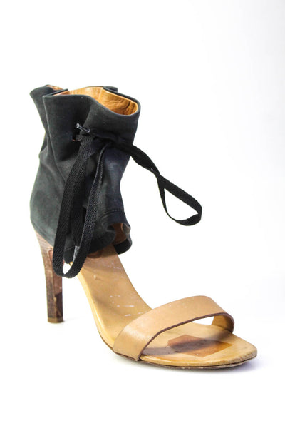 See by Chloe Womens Leather Lace Up Sandal Heels Black Size 37 7