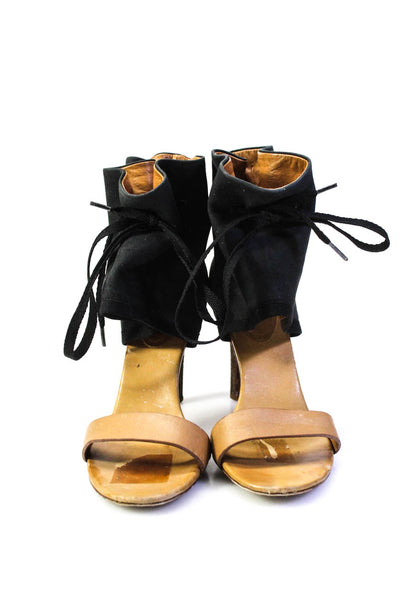 See by Chloe Womens Leather Lace Up Sandal Heels Black Size 37 7