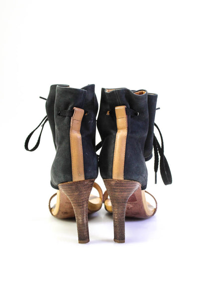 See by Chloe Womens Leather Lace Up Sandal Heels Black Size 37 7